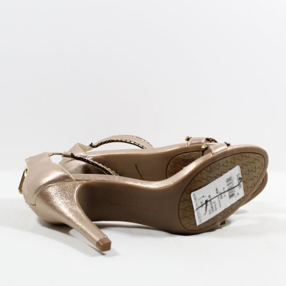 Adrienne Vittadini Women's Gracy Embellished Dress Sandals - Champagne 7M - Picture 4 of 5